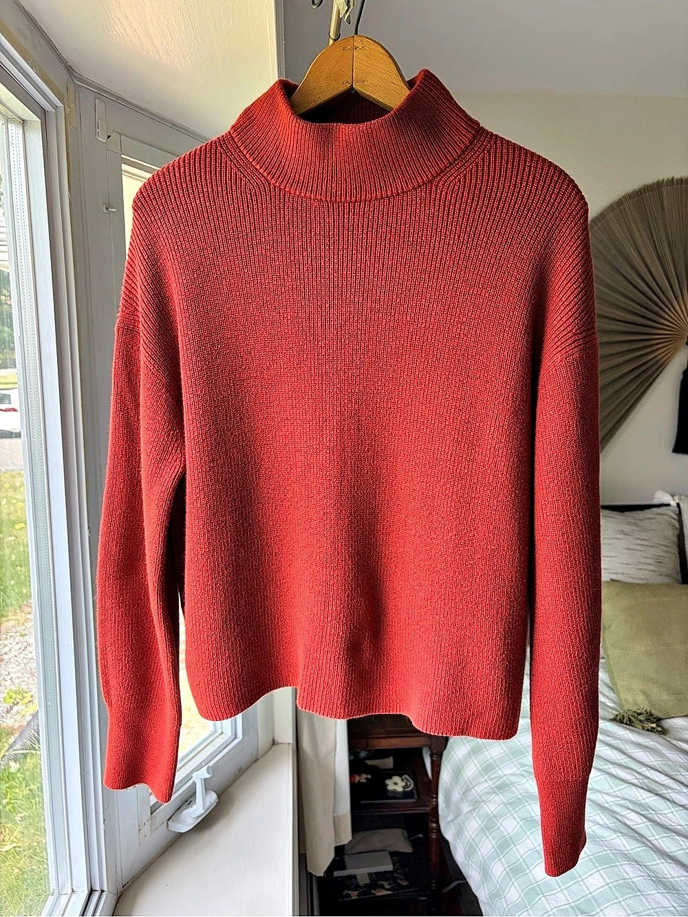 lululemon Merino Wool-Blend Ribbed Turtleneck Sweater Red Ribbed Turtleneck